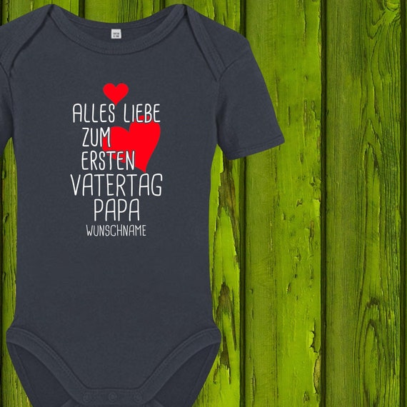 Baby Body Short Sleeve All the best for your First Father's Day Dad with desired name text