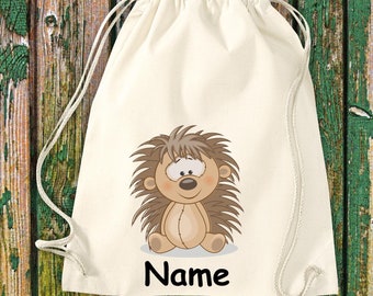 Gym bag animal motifs with wish names children motifs gymsack sports bag