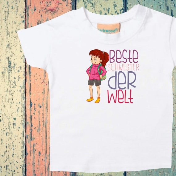 Baby Kinder T-Shirt "Beste Schwester der Welt" Geschenk Geburt Familie Verwandschaft