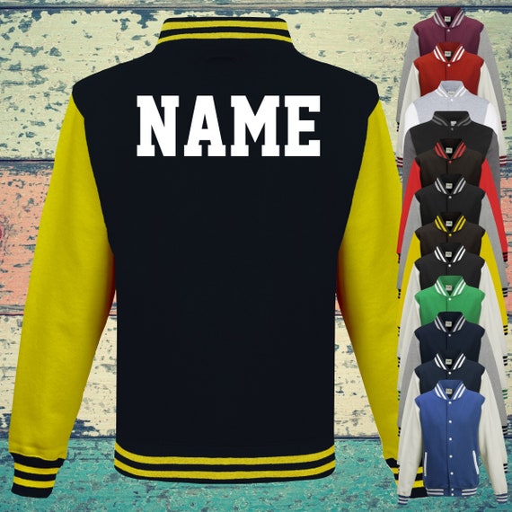 College jacket with custom print on the back name training jacket sports club varsity jacket