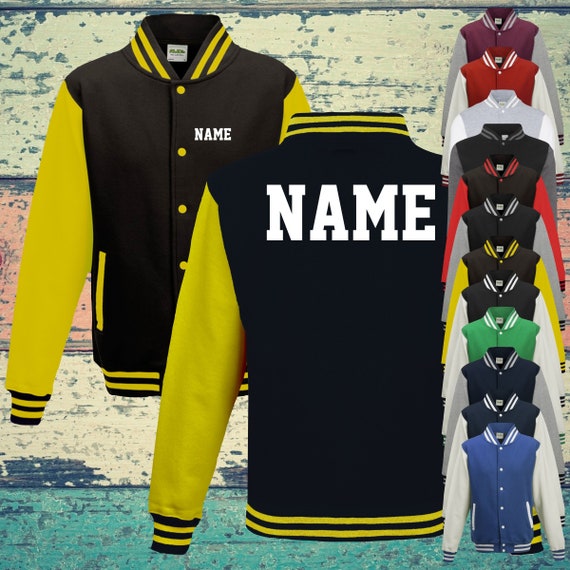 College jacket with custom print on the front and back with name training jacket sports club varsity jacket