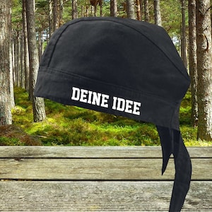 Bandana with desired text text idea cap hat your text desired name