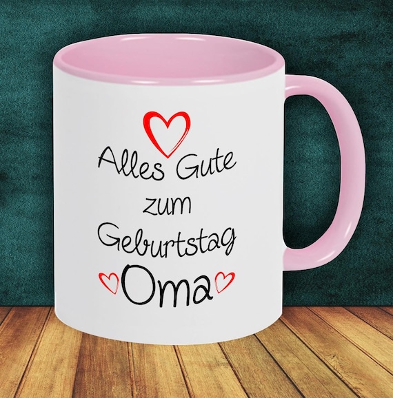 Kaffeepott "Alles Gute zum Geburtstag Oma" Tasse Kaffeetasse Geschenk Geschenkidee Familie