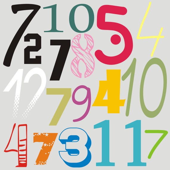 Numbers Number Number Numbers Iron-on Transfer Water-based printing! Many colors, print yourself, personalize individually