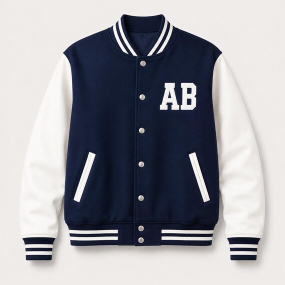 Personalized college jacket with initials – Varsity jacket in classic college style