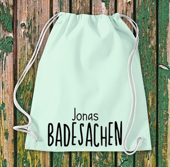 Gym bag name "change of clothes" swimming sport beach daycare school club hobby leisure custom text bag backpack bag clothing
