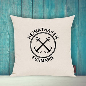 Cushion Cover Sofa Cushion &quot;Heimathafen Fehmarn Holiday Family&quot; Sofa Cushion Decoration Couch Cuddly Cushion
