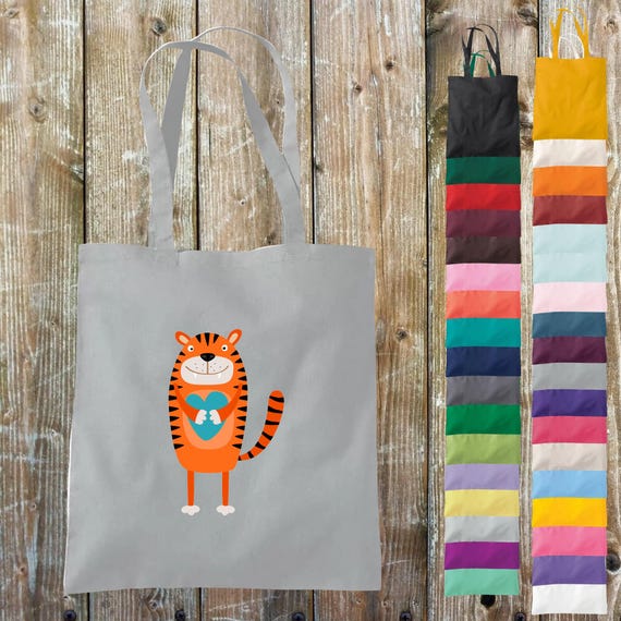 Fabric bag "Animals Zoo Animal Nature various animal species Animal" Cotton Jute Sports Bag Bag Pouch Gift