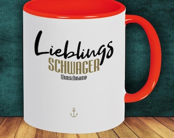 Kaffeepott "Lieblingsmensch Lieblings Schwager" Tasse mit Wunschname Kaffeetasse Geschenk Geschenkidee Familie