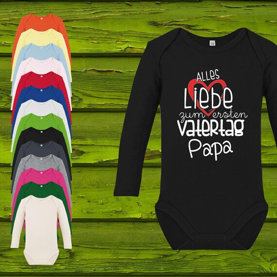 Baby Body Long Sleeve Baby Body Happy First Father's Day Dad Gift Longsleeve