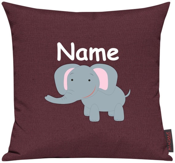 Kissenhülle Sofa Kissen Tiere Animal Elefant Wunschname Deko Kinderzimmer Geschenk