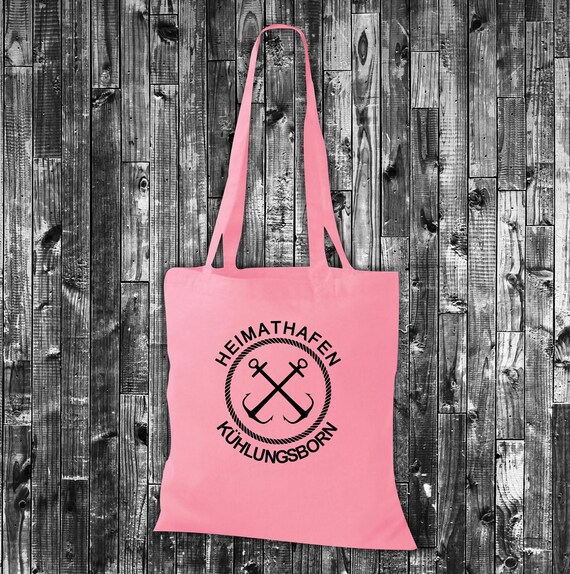 shirtinstyle Stoffbeutel Heimathafen "Kühlungsborn" Liebe Urlaub zuhaus Jute Baumwolle Tasche Einkaufen Beutel Geschenkidee