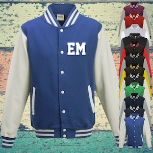College jacket with custom print on the front with initials training jacket sports club varsity jacket