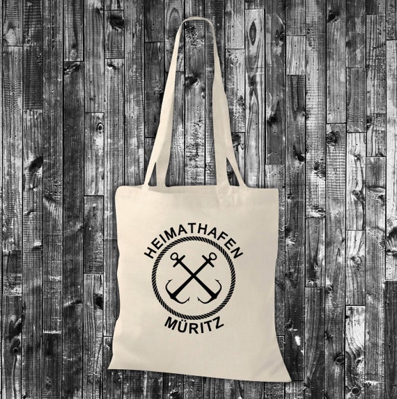 shirtinstyle Stoffbeutel Heimathafen "Müritz" Liebe Urlaub zuhaus Jute Baumwolle Tasche Einkaufen Beutel Geschenkidee