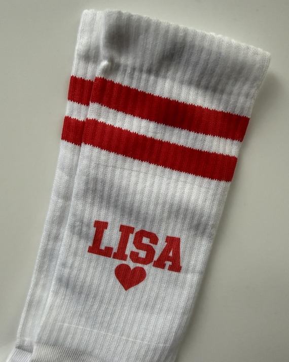 Personalized tennis socks with name, text or number – custom socks with name, photo or logo