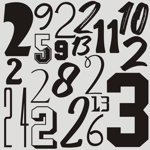 Numbers Jersey DTF Iron-on Transfer Water-Based Print! Many Colors Print Yourself Individually Football