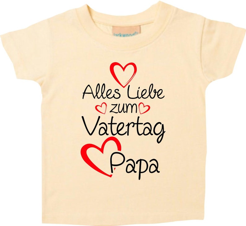 Baby Kinder T-Shirt Alles Liebe zum Vatertag Papa Geschenk Geburt Papatag Hellgelb