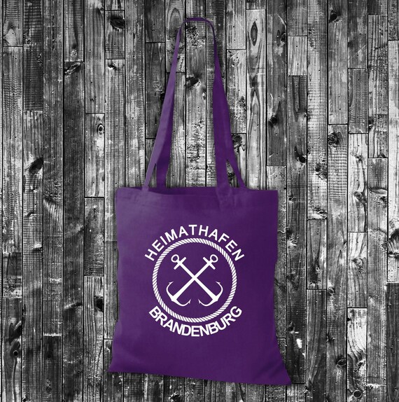 shirtinstyle Stoffbeutel Heimathafen "Brandenburg" Liebe Urlaub zuhaus Jute Baumwolle Tasche Einkaufen Beutel Geschenkidee