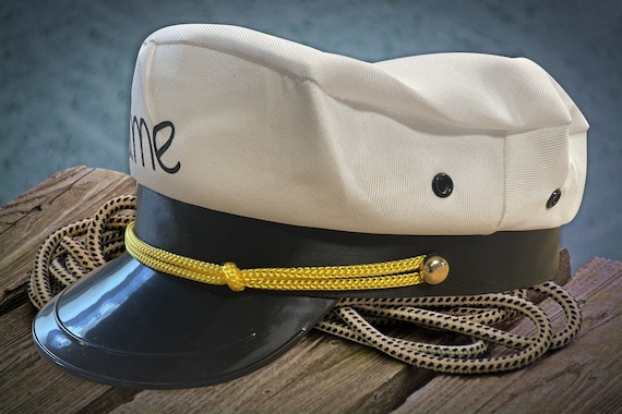 Hen Party JGA Captain's Hat with Desired Name Captain Hat Desired Text Hat Boat Dress Up