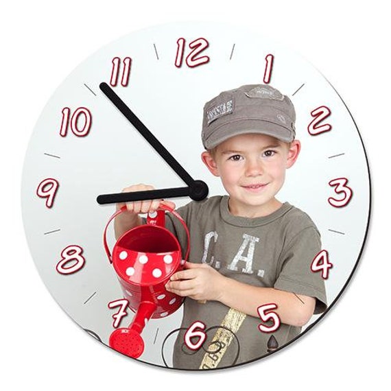 Children's room clock with your photo individual gift 29 cm