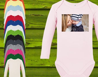 Baby body baby body long sleeve with desired photo printed picture pic long long body