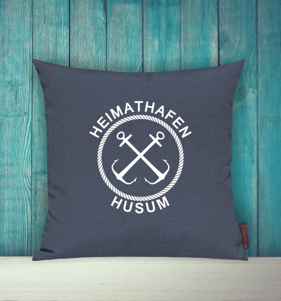 Cushion Cover Sofa Cushion "Heimathafen Husum Holiday Family" Sofa cushion Decoration Couch Cuddly cushion