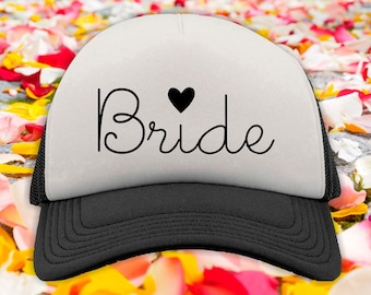 Junggesellinnen Basecap "Bride" Cap Trucker Mesh Mütze JGA Party Hochzeit Bride Baseball Schleier Ehefrau Flitterwochen Damenmütze