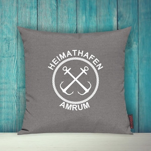 Cushion cover sofa cushion &quot;Heimathafen Amrum Holiday Family&quot; sofa cushion decorative couch cuddly cushion