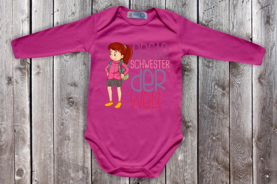 Baby Body Babybody Langarm "Beste Schwester der Welt" Familie Bodysuits Geschwister