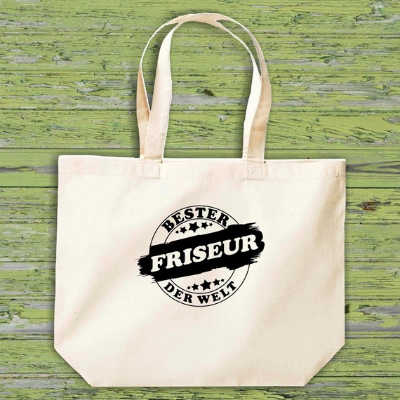 shirtinstyle Stoffbeutel "Bester Friseur der Welt" Jute Baumwolle Tasche Einkaufen Beutel Geschenkidee