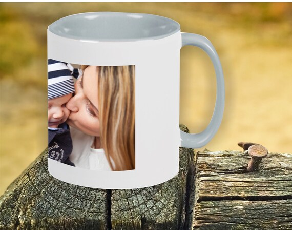 Tasse Becher Kaffeetasse mit Foto Bild Pics Geschenk Mug Cup Farbe Grau Geburtstag Teetasse