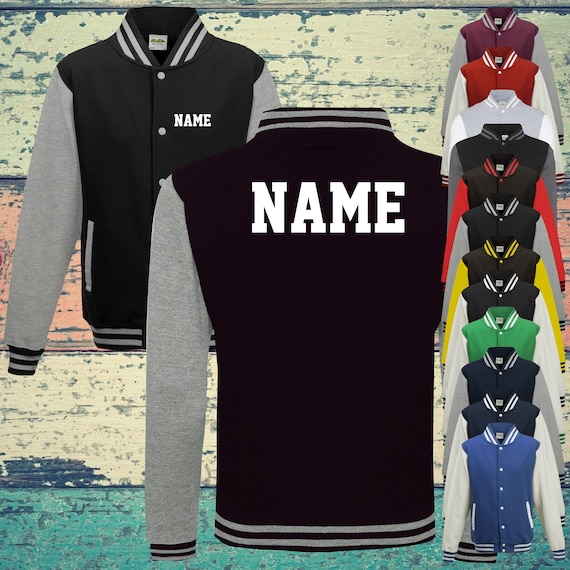 College jacket with custom print on the front and back with name training jacket sports club varsity jacket