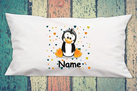 Pillow cuddly pillow with animal motif penguin with desired name vers. Shapes with filling