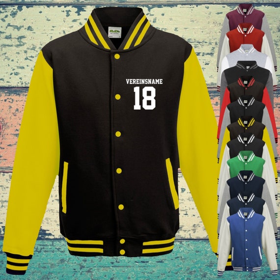 College jacket with custom print on the front with club name and number training jacket sports club varsity jacket