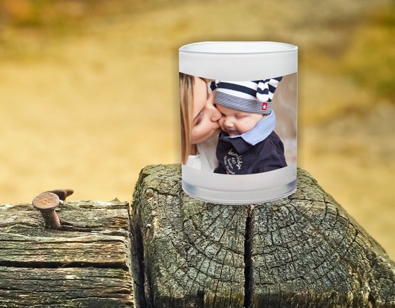 Glas Tasse satiniert Becher Kaffeetasse mit Foto Bild Pics Geschenk Mug Cup Geburtstag Teetasse