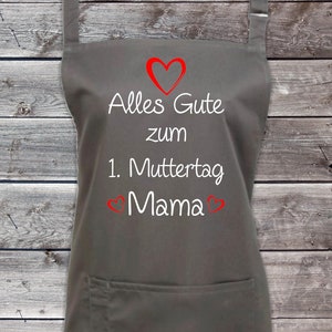 Koch Backschürze "Alles Gute zum 1. Muttertag Mama" Grillen Grillschürze Schürze Heimwerker Garten Latzschürze