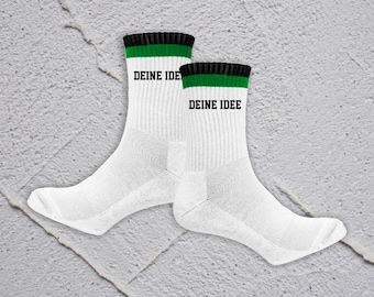 Gepersonaliseerde sokken, idee voor tennissokken, tekst, gewenste naam, feestcadeau, tennissokken