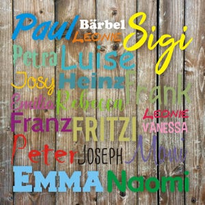 Personalized iron-on transfers name text saying desired name