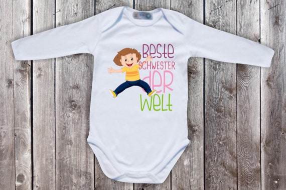 Baby Body Babybody Langarm "Beste Schwester der Welt" Familie Bodysuits Geschwister