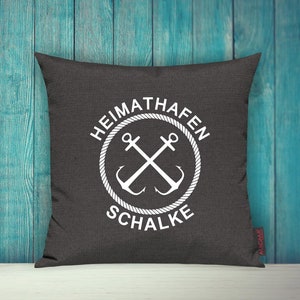 Cushion cover sofa cushion &quot;Heimathafen Schalke holiday family&quot; sofa cushion decoration couch cuddly cushion