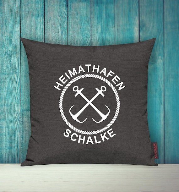 Cushion cover sofa cushion "Heimathafen Schalke holiday family" sofa cushion decoration couch cuddly cushion