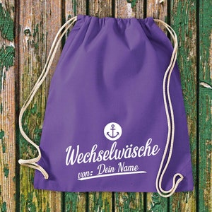 Gym bag sports bag change of clothes anchor with desired text daycare after-school school cotton gym sack bag