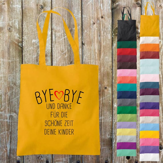 Cloth bag jute cotton bag Bye Bye and thank you for the wonderful time your children gift to educator/ daycare