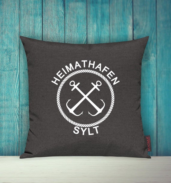 Cushion cover sofa cushion "Heimathafen Sylt Urlaub Familie" sofa cushion decoration couch cuddly cushion