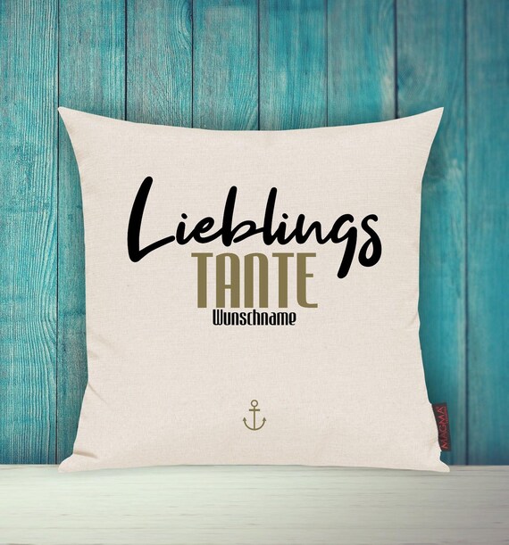 Cushion cover sofa cushion "Favorite person Favorite Aunt" with desired name sofa cushion decoration couch cuddly pillow family gift