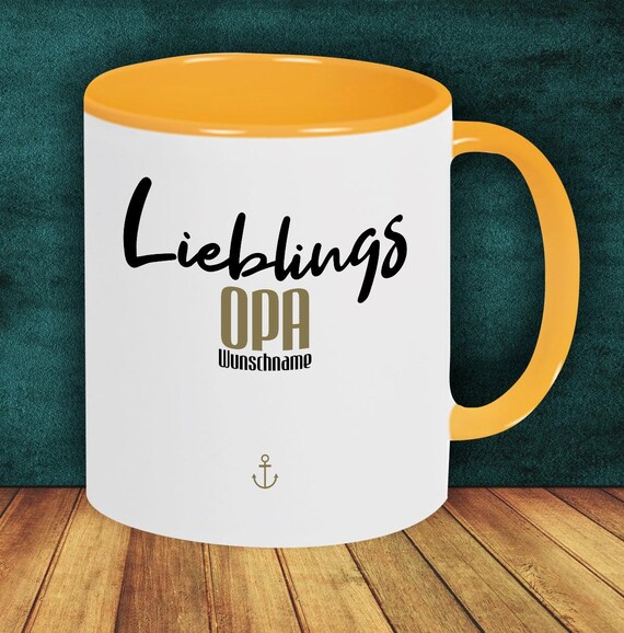 Kaffeepott "Lieblingsmensch Lieblings Opa" Tasse mit Wunschname Kaffeetasse Geschenk Geschenkidee Familie