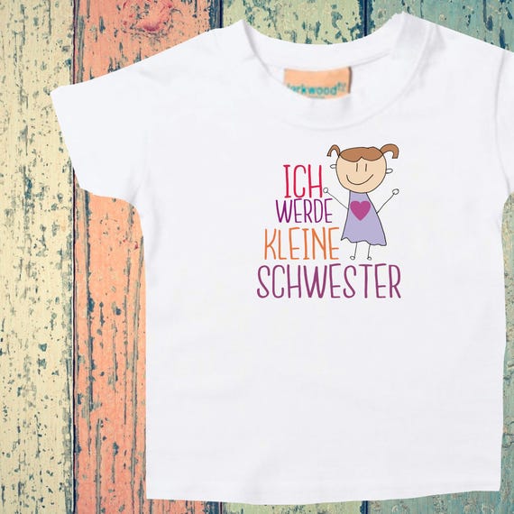 Baby Kinder T-Shirt Ich werde kleine Schwester  Geschenk Geburt