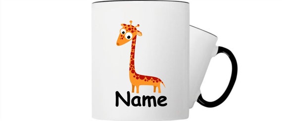 Kinder Tasse Trink Becher Giraffe mit Wunschnamen Einschulung Kita Hort Geburtstag Schule