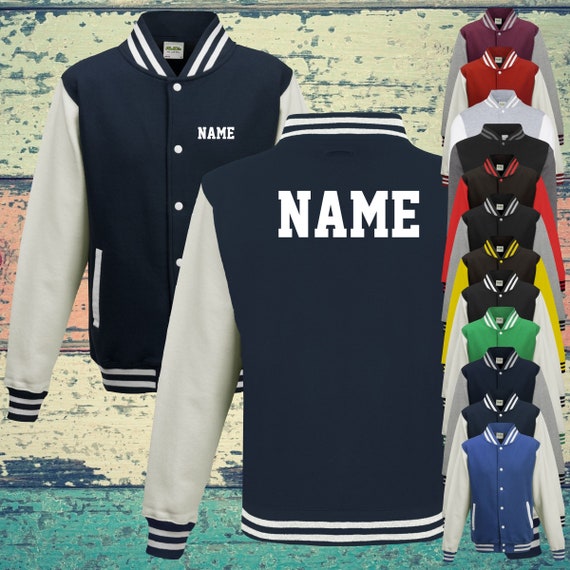 College jacket with custom print on the front and back with name training jacket sports club varsity jacket