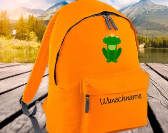 Kinder Rucksack Tiere Frosch mit Wunschnamen Wunschtext Kita